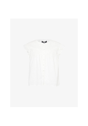 Womens Paige Levanto Cap-Sleeves Cotton Blouse