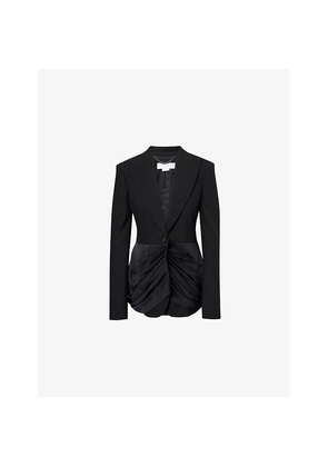 Womens Stella Mccartney Draped Evening Peak-Lapels Wool Blazer