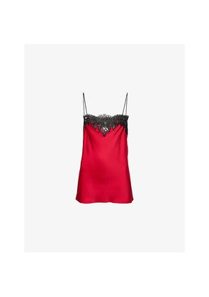 Womens Stella Mccartney Contrast Lace-Trim Satin Camisole Top