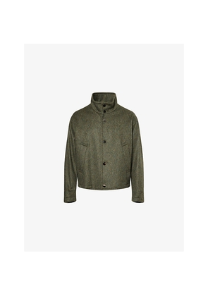 Mens Emporio Armani Loden Blouson Straight-Fit Wool-Blend Jacket