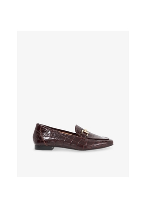 Womens Dune Grained Snaffle-Trim Leather Loafers