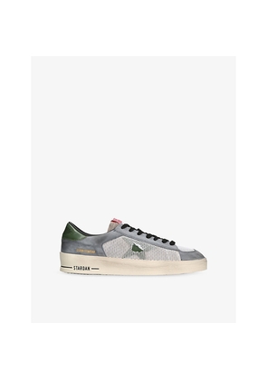 Mens Golden Goose Men's Stardan Suede and Mesh Low-Top Trainers