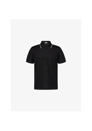 Mens Givenchy Classic-Collar Striped-Trim Cotton Polo Top