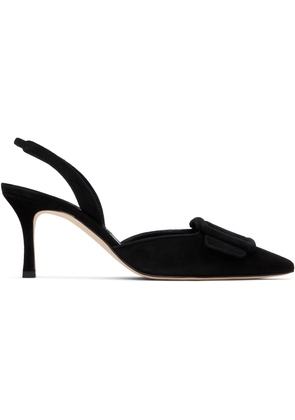 Manolo Blahnik Black Maysli Heeled Sandals