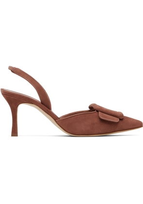 Manolo Blahnik Brown Maysli Heels