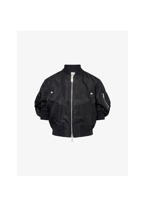 Womens Sacai Regular-Fit Puffed-Short-Sleeves Shell Jacket