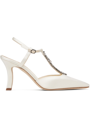 Manolo Blahnik White Sufik Heels