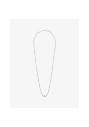 Mens Miansai Single Blue Eye Rhodium-Plated 925 Sterling Silver Necklace