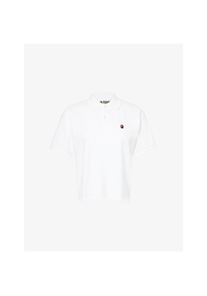 Womens A Bathing Ape One Point Logo Cotton-Pique Polo Shirt