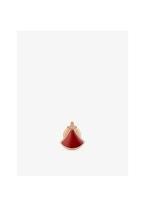 Womens Bvlgari Divas' Dream 18ct Rose-Gold, Carnelian and 0.01ct Pavé-Diamond Stud Earring
