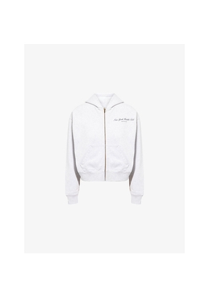 Womens Sporty & Rich Ny Health Club Cropped Zip Cotton-Jersey Hoody