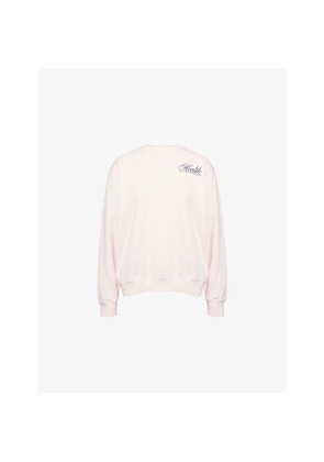 Womens Sporty & Rich Health Script Crewneck Cotton-Jersey Sweatshirt