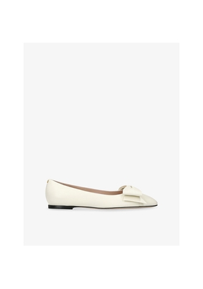Womens Valentino Garavani Bowow Leather Ballerina Flats