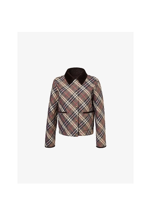 Womens Burberry Check-Print Quilted Cotton Jacket