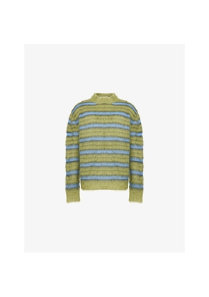 Mens Marni Fuzzy Wuzzy Striped Wool-Blend Jumper