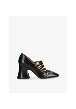 Womens Chloe Janis 80 Block-Heel Leather Pumps