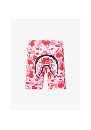Mens A Bathing Ape Camo Shark Printed Cotton Sweat Shorts