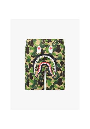 Mens A Bathing Ape Camo Shark Printed Cotton Sweat Shorts