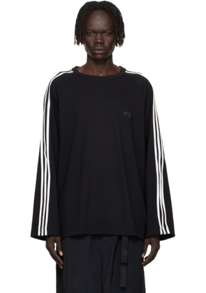 Y-3 Black Long Sleeve 3-Stripes T-shirt