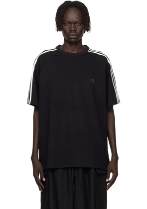 Y-3 Black Short Sleeve 3-Stripes T-shirt