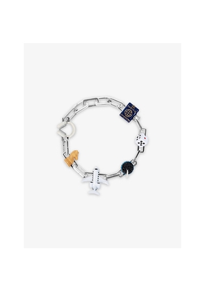 Mens Poubel Tax-Optimiser Set Rhodium-Plated Sterling-Silver Charm Bracelet