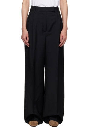Róhe Black Mid-Waist Tailored Trousers