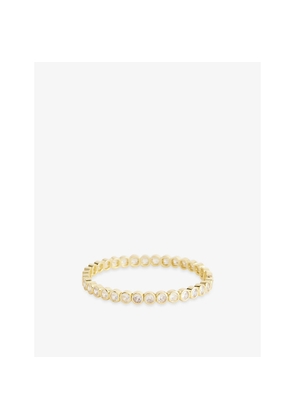 Womens Lisa Gozlan Mini Round Jewel Mixer 18ct Yellow Gold-Plated Brass and Cubic Zirconia Ring