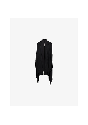Womens Rick Owens Wrap Draped Wool Cardigan