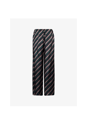 Womens Dries Van Noten Striped Drawstring Woven Trousers