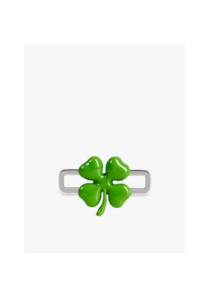 Mens Poubel Clover Sterling-Silver and Enamel Charm