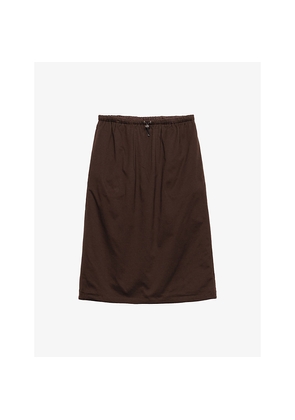 Womens Prada Reversible Re-Nylon and Cotton-Jersey Midi Skirt