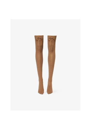 Womens Buci Nyc Bow Knitted Wool-Blend Stockings