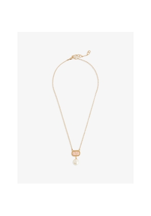 Womens Valentino Garavani Ovalette Metal and Swarovski® Pearl Necklace