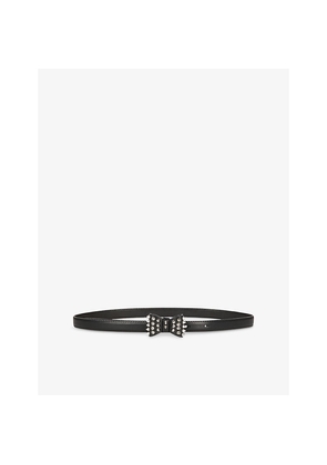 Womens The Kooples Stud-Embellished Bow Leather Belt