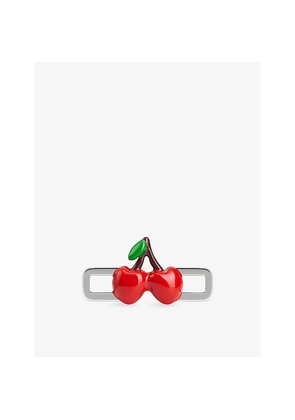 Mens Poubel Cherry Sterling-Silver and Enamel Charm