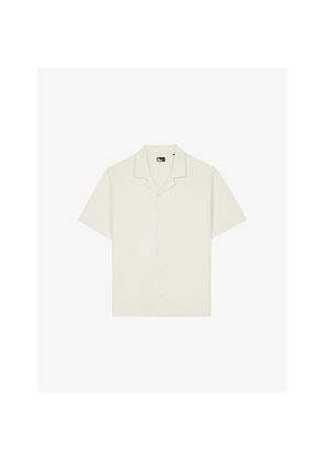 Mens The Kooples Camp-Collar Waffle-Textured Cotton Shirt