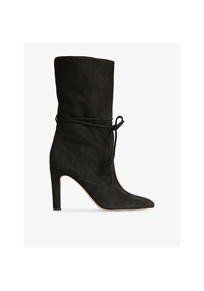 Womens LK Bennett Eliza Heeled Suede Ankle Boots