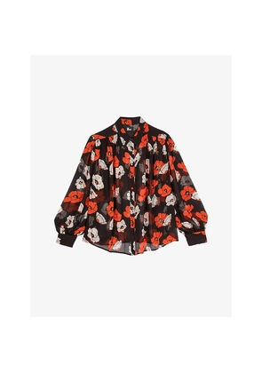 Womens The Kooples Floral-Print Long-Sleeve Woven Shirt