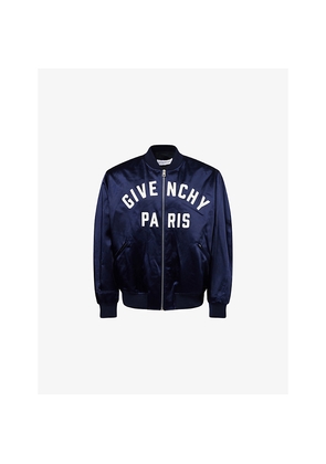 Mens Givenchy Logo-Embroidered Satin Bomber Jacket