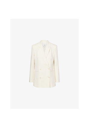 Womens Anine Bing Jasmine Peak-Lapels Stretch-Woven Blazer