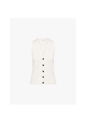Womens Anine Bing Lawrence V-Neck Stretch-Wool Blend Vest