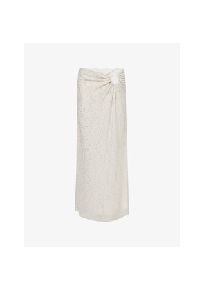 Womens Christopher Esber Imber Metallic Looped Knitted Maxi Skirt