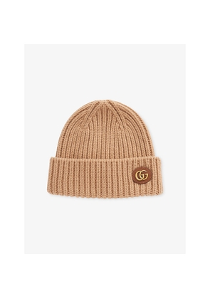 Womens Gucci Double-G Ribbed Wool and Cashmere Beanie