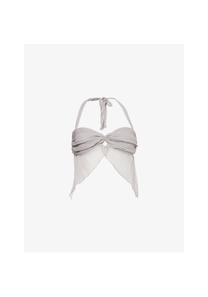 Womens Buci Nyc Dandelion Halter Silk Top