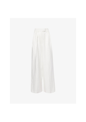 Womens Anine Bing Lou Wide-Leg Woven Trousers