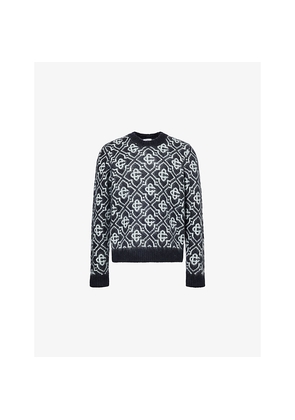 Mens Casablanca Regular-Fit Monogram Knit Jumper