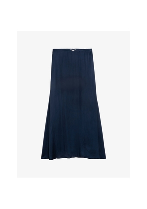 Womens Zadig&Voltaire Jimeno Brand-Plaque Satin Maxi Skirt