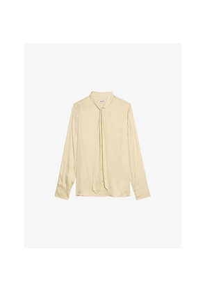 Womens Zadig&Voltaire Tulba Tie-Neck Satin Shirt