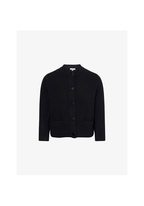 Womens Vince Crop Round-Neck Knitted Cardigan