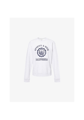 Womens Sporty & Rich California Logo-Emblem Cotton-Blend Sweatshirt